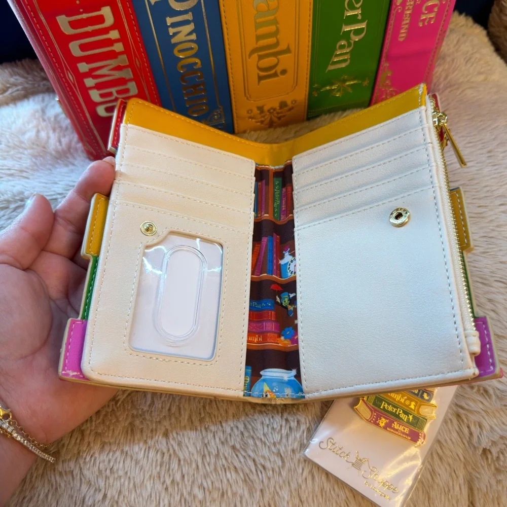 Loungefly x Stitch Shoppe Disney Classic Books Crossbody Bag Wallet Pin NWT. - Picture 3 of 9